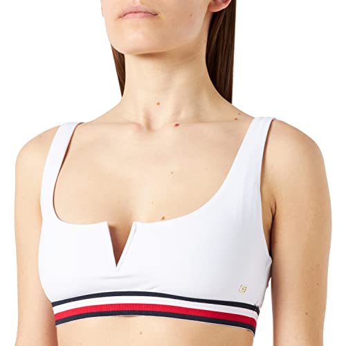 Tommy Hilfiger Bralette V Haut de Bikini, White, M Femme Cover