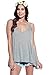 A+D® Womens Soft Knit Spaghetti Flared Tank w/ Hanky Hem