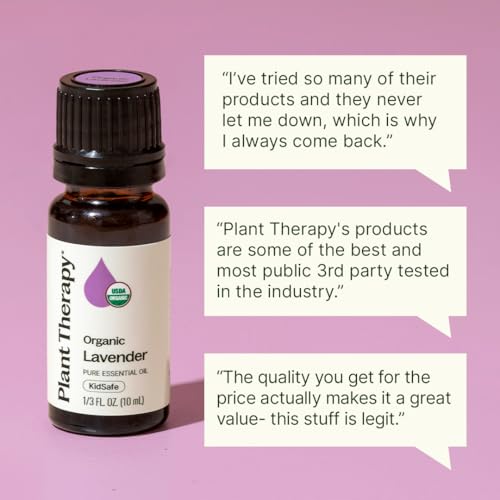 Plant Therapy Organic Lavender Essential Oil 100% Pure, USDA Certified Organic, Undiluted, Natural Aromatherapy, Therapeutic Grade 10 mL (1/3 oz)