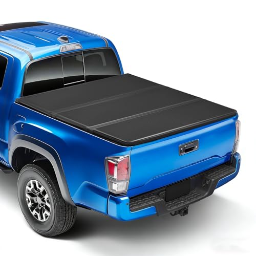 Hard Tri-fold Tonneau Cover Fold Truck Bed Covers Fits 2016-2023 Toyota Tacoma 5ft Short Box w-o Deck Rail System(Excludes Trail Special Edition)