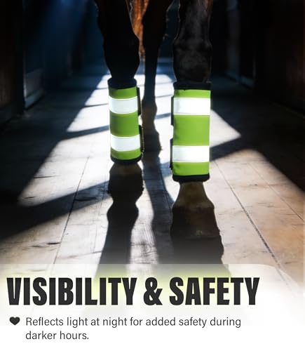 image for HackFond 2/Pack High Visibility Horse Leg Wraps, Add Safety, Easy to P