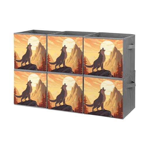 Boîtes de rangement pliables loup organiseur durable avec poignées - 2