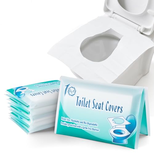 Ruitena– Lot de 60 Protege WC Jetable, Protection Toilette WC Jetable Couvre Siege Lunette WC Emballage Individuel Matériau Antibactérien Format Standard...