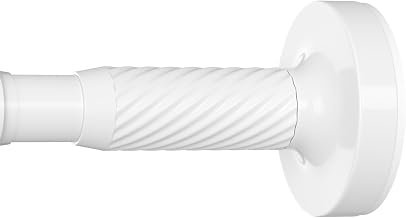 AIZESI Curtain Pole, No Drilling, 100-230 cm, Diameter 25 mm, Telescopic Rod for Clamping, Adjustable Curtain Rod for Windows, Shower, Balcony (White)