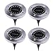 Produktbild (4 Stück) Solar Bodenleuchten Garten Outdoor, LED Edelstahl Wasserdichte Bodenleuchten, für Garten, Fahrbahn, Deck, Landschaftsbeleuchtung, Dekorative Rasenleuchten, Weiße / Warme Farbe,D,WARMLIGHT