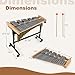 Costzon 32 Note Marimba, Aluminum Xylophone with Rubber Wood Base & Resonance Tubes, 32-Key Professional Glockenspiel with Mallets, Adjustable Stand & Lockable Wheels for Beginners, Students & Adults