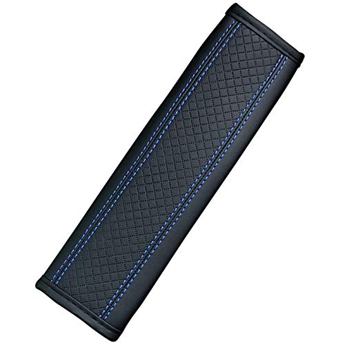 Image of Car Seat Belt Shoulder Pad Cover Car Safety Belt Pad (Black Blue Line)
