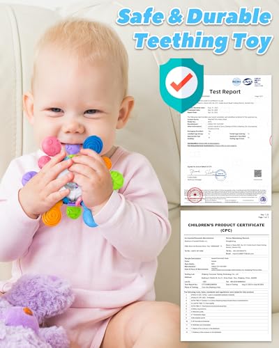 Baby Teething Toys for 0-6 6-12 Months Ages 0-2, Tummy Time Montessori Toys for Babies 0 3 6 9 12 18 Months, Newborn Infant Sensory Toys, Baby Stocking Stuffers Gifts for Boys Girls - Image 6