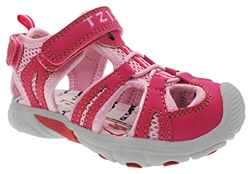 TZJS Toddler Sandals Boys Girls,Closed-Toe Outdoor Summer Beach Sport Sandals?Pink 10.5