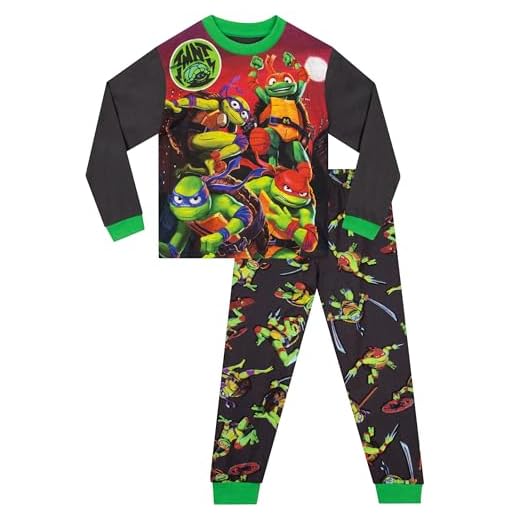 Pijama Tortugas Ninja | Leonardo Tortuga Ninja Pijama Niño | TMNT Pijamas Niño Invierno | Gris 10-11 Años