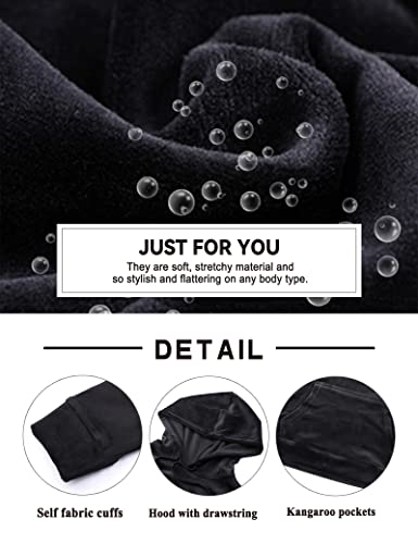 Dolcevida Women's Velour Sweatsuit Set 2 Piece Jogging Sweat Suit Pullover And Drawstring Sweatpants Set(Black,M) #TOP3