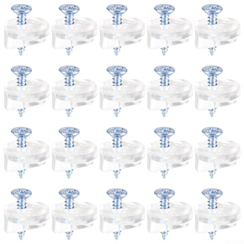 Set di 20 clip in plastica per vetro, diametro fermo, clip per ante di armadietti, specchi, pannelli in vetro, hardware trasparente e metallo, 13 mm