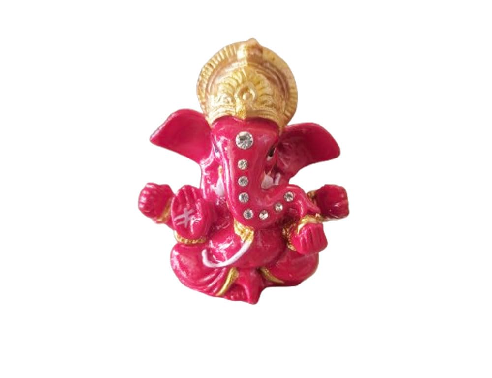 Sahishnu Online & Marketing Red Ganesha Idol Statue, Ganesha Decor For Home/Car Decor (Red)