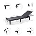 Nestl Patio Chairs - Black Chaise Lounge Chair Outdoor, 5-Position Adjustable Sun Tanning Chair, Waterproof Pool Lounge Chairs Set of 2, Reclining Lawn Chair, Lightweight Outdoor Lounge Chairs