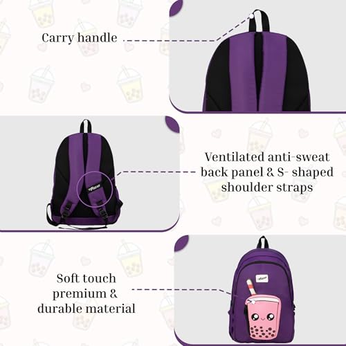 Image of F Gear Cocoa 23L Backpack|Soft Touch|Colourful & attractive theme brings a fun space-inspired look|with two Spacious Compartments,1 Front Pocket & Water Bottle Holder