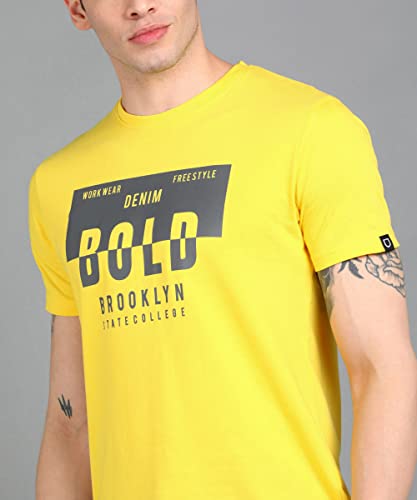 Image of Urbano Fashion Men's Graphic Printed Round Neck Half Sleeve Slim Fit Cotton T-Shirt