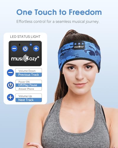 MUSICOZY Sleep Headphones Bluetooth Headband - 14HR Battery Life - Image 6
