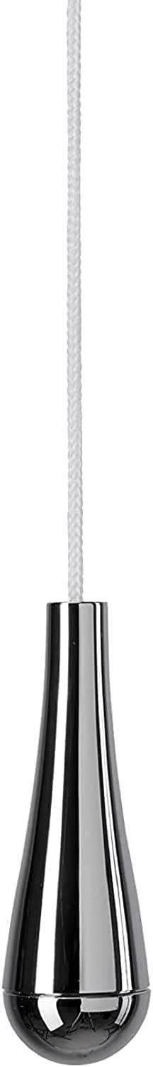 Taps2TrapsStunning Chrome Teardrop Bathroom Light Pull Pendant with 1 Metre White Cord