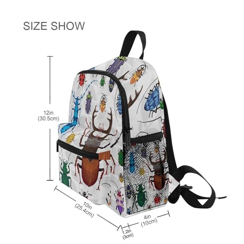 Bugs Small Beetles Insect Kid's Backpack for Girls Boys, Toddler Backpack with Name Tag Daycare School Children Kindergarten Bag Nursery Travel Bag3