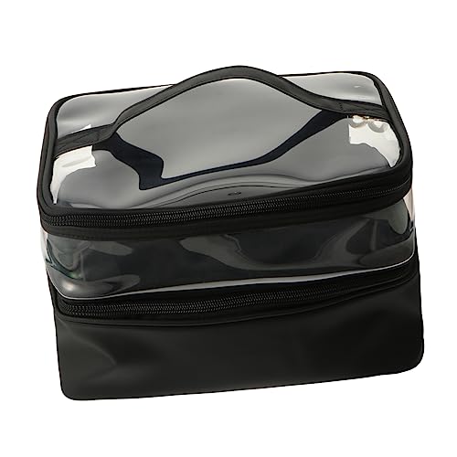 Trousse de toilette double couche avec fermeture éclair intégrale
