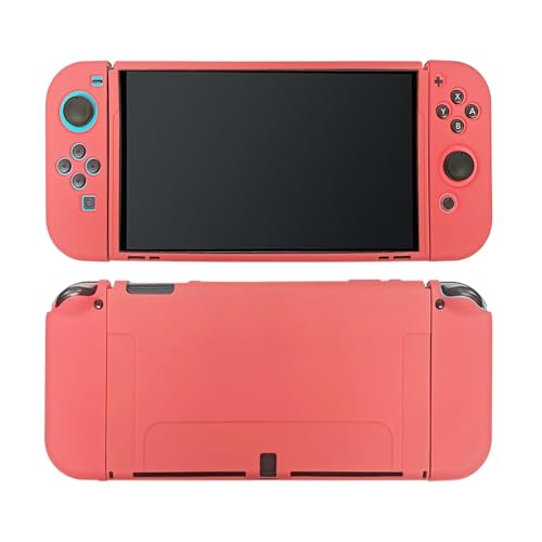 Ryo YXL Switch 有機EL 対応 保護 ケース Joy-Con カバー 分離式 3点セット スイッチ 有機ELモデル 専用 カバー 装着簡単 TPU ソフト 耐衝撃 switch有機EL スイッチ有機ELモデル 対応 ケース レッド