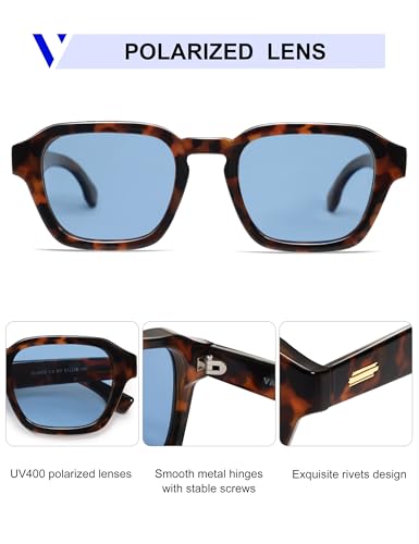 Image of VANLINKER Retro Vintage Polarized Trendy Small Square Sunglasses for Women Men 2025 Fashion Shades VL9858