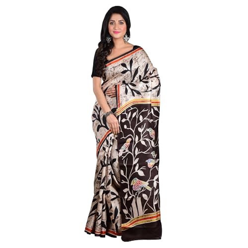 3stones black pure silk saree in pure silk – image 6