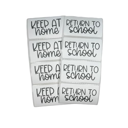 2.25"x1.25" Student Homework Folder Labels - Return To School - Keep At Home - 200 Count Thermal Printed Labels