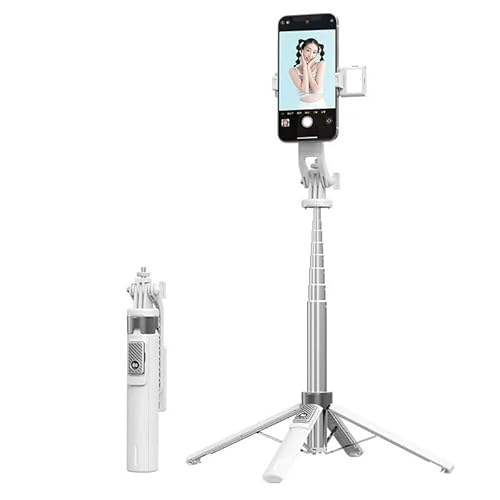 Bastone per selfie per cellulare il bastone per può essere esteso a quattro angoli con una luce di riempimento staccabile 3 colori 9 posizioni tubo in acciaio lampada singola inox bianco