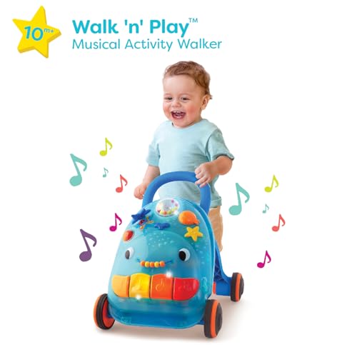 image for B. toys – Walk 'n' Play – Ride On Musical Activity Walker – Whal