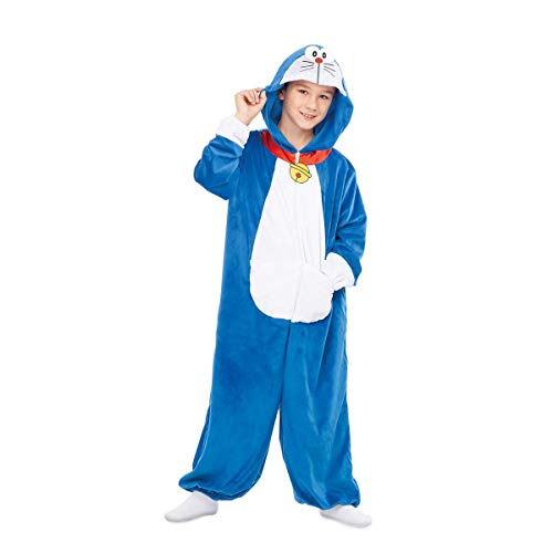 My Other Me - Disfraz infantil de Doraemon Pijama Mono Kigurumi de Una Pieza con Capucha para Niño, talla 6-8 años