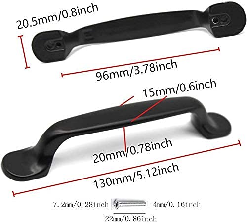 Tiradores de cajones en forma de arco de aluminio negro para puertas de gabinetes de 96 mm 4