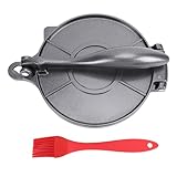 NOENNULL Metallteigpresse, Hand -Tortilla -Pressemaschine Dumpling Wrapping -Werkzeug, Einfacher Aluminiumlegierungs -Teigmaschine Küchenpresse für Brötchen und Tortillas Erzeugt Sogar (Schwarz)