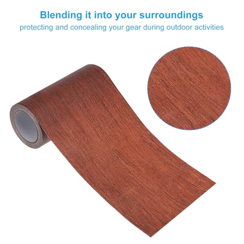 Image of PATIKIL Wood Grain Repair Tape 4 inch x15ft,2 Pcs Self Adhesive Realistic Textured Repair Tape Patch for Floor Door Table Cabinets Desk,Light Wine Mahogany