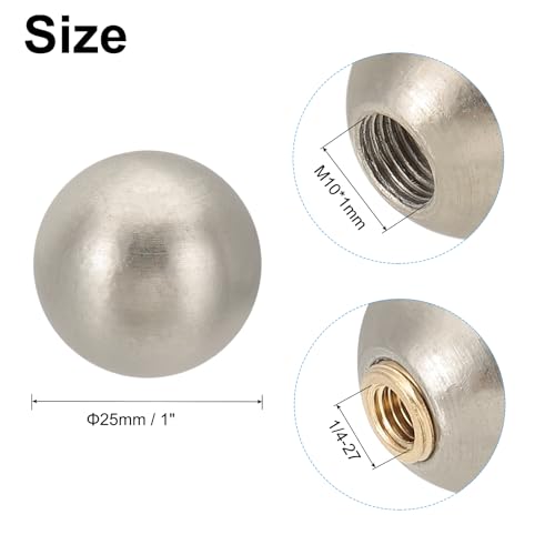 Image of PATIKIL 25mm Ball Lamp Finials Caps Knob, 1 Set Lamp Shade Decoration, Nickle Color