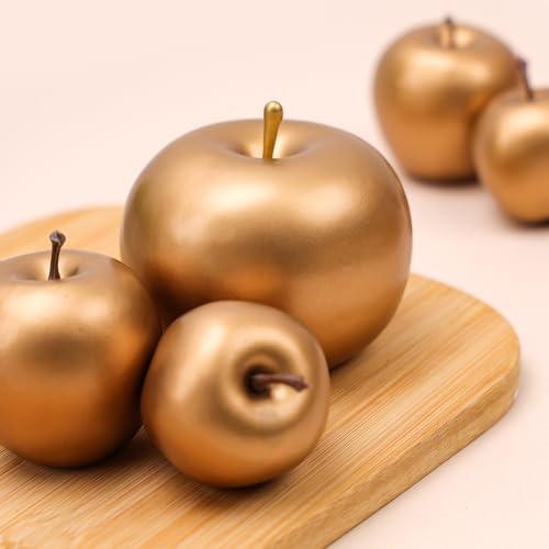 Gresorth 15 PCS Artificial Golden Apple Decoration Fake Fruit Model Lifelike Vegetable Display Simulation Home Set for Cabinet Christmas Table by Gresorth - Image 4