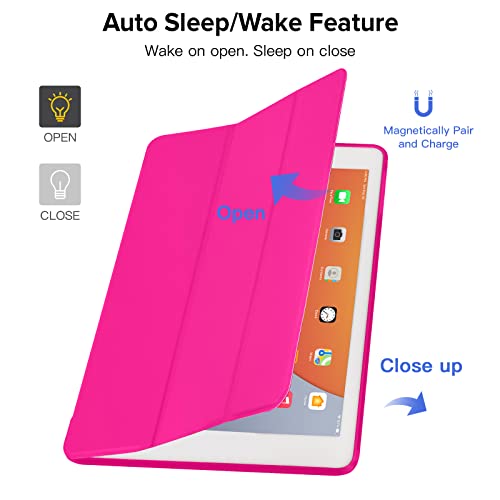 Ruban Case For Ipad 9.7 Inch 6Th 5Th Generation, Air 2/ Air 1 2018 2017 - Ultra Slim Lightweight Smart Cover With Anti-Scratch Non-Slip Flexible Soft Back Cover With Auto Sleep/Wake (Hot Pink) #TOP3