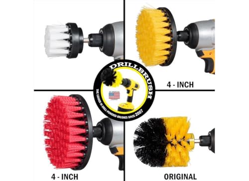 Drillbrush Drill Brush Attachment Set – Power Scrubber Brush for Tub, Tile, Shower, and Grout – All-Purpose Household Cleaning Brushes for Drill, Auto Detailing Brushes - Electric Grout Cleaner Kit - Thumbnail 7