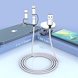certificados porvenir 🚀【CARGA RÁPIDA Y SEGURA】: la certificación MFi de Apple y las rigurosas pruebas de calidad garantizan que todos sus dispositivos se puedan cargar de forma segura a la velocidad más rápida posible. El cable de carga 3 en 1 es compatible con QC 3.0 y la velocidad de carga es más rápida que la de los cables de carga normales. corriente de hasta 3 A y velocidades de transferencia de datos de hasta 480 MB/s. Nota: Quick Charge solo funciona con adaptadores con Quick Charge 2.0/3.0.