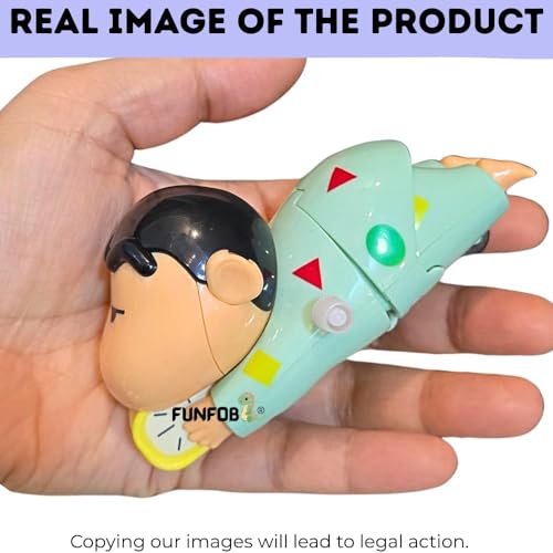 Image of FUNFOB Shinchan Moving Toy Action Figure Width -11cm Collectible PVC Multicolour | Shin-chan Moving - White