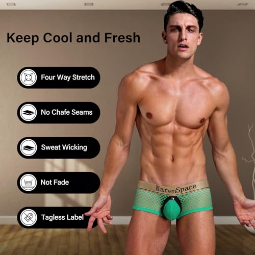 Men's Trunks Underwear Breathable Mesh See Through Pouch Underwear for Men3