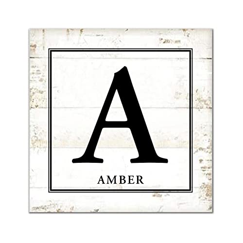 Plaque murale en bois lettre A vintage panneau décoratif rétro maison et cuisine 40cm