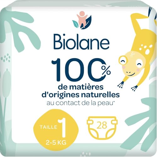 Biolane Natürliche Windeln, 28 Windeln, Größe 1 (2-5 kg)