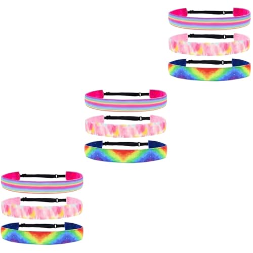 Bandeau arc-en-ciel de yoga Amosfun, lot de 9 pièces élastiques et antidérapantes pour filles