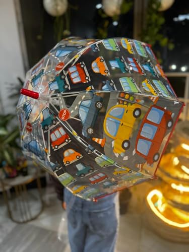 Image of Rainbow Smiling Sun Umbrellas Children Magic Cloud Transparent, See through Dome Umbrella for Children, Umbrella for Girls and Boys, Umbrella for Kids