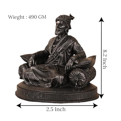 Image of KariGhar Resin Shivaji Rajeshahi Fantasy Idol Perfect For Car Dashboard And House Warming Multicolor,6.5 X 8.2 cm