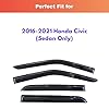 KPY Rain Guards Fit for 2016-2021 Honda Civic, Out-Channel Window Visors Vent Wind Deflectors 4PC, Car Accessories for 16-21 Civic (Sedan Only) #1