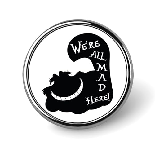 バッジ 円形 不思議の国のアリス チェシャ猫 徽章 ピンバッジ 胸章 ブローチ おしゃれ ボタンバッジ バッグ飾 かわいい アクセサリー 工芸品 男女兼用 プレゼント 25mm