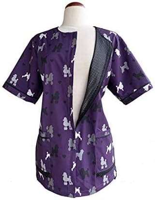 Ladybird Line Poodle Print Waterproof Dog Bathing Jacket (2X-Large)
