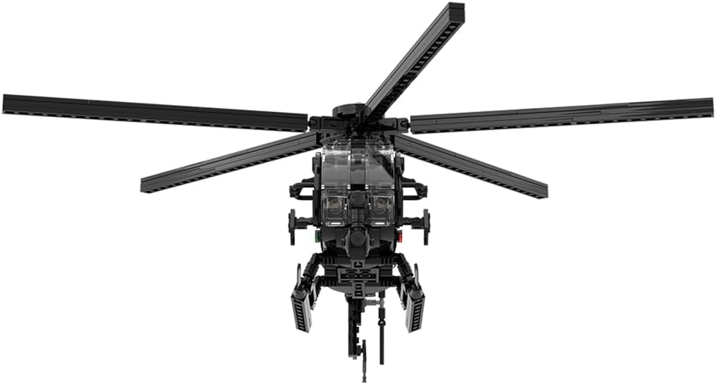Aetheria MH-6 Little Bird Helicopter Bricks Set Rreconnaissance Aircraft, Military Airplanes Building Designed by DinDJarJarin, Collectors & Enthusiasts Gift for Adult - 608 Pieces